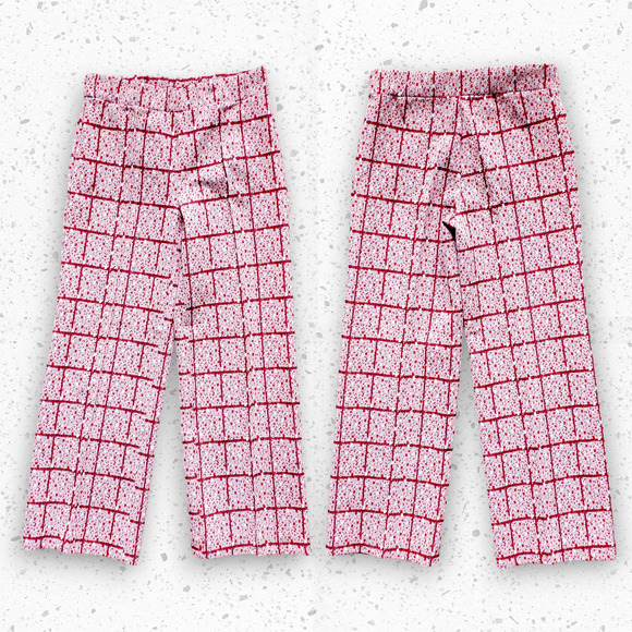 VTG 60s Poly Blend Ladies Slacks Red Speckled Pattern By Miss Holly Sz Medium - Picture 2 of 8